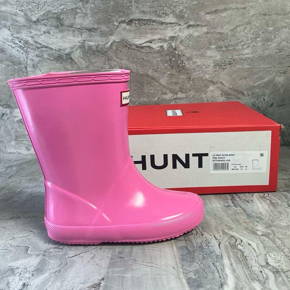 Hunter Kids' First Classic Wellington Boots, Bright Pink - Picture 7 of 7